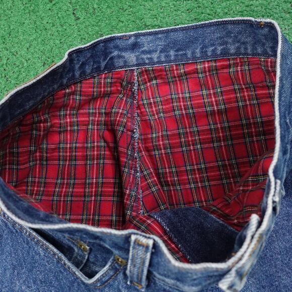 VINTAGE L.L.Bean Jeans Womens 6 Petite Blue Double L Relaxed Fit Flannel Lined - Picture 7 of 12